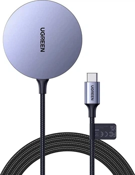 Беспроводное зарядное устройство Ugreen CD245 Magnetic Wireless Charger 15W Space Gray (30233)