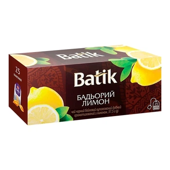 Чай чорний Batik Бадьорий Лимон 25 пакетиків