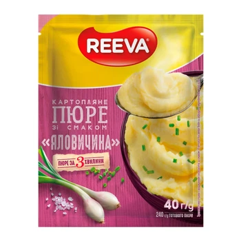 Пюре Reeva картопляне зі смаком яловичини саше 40 г