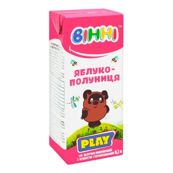 Сік Вінні яблучно-полуничний з м'якоттю 0.2 л