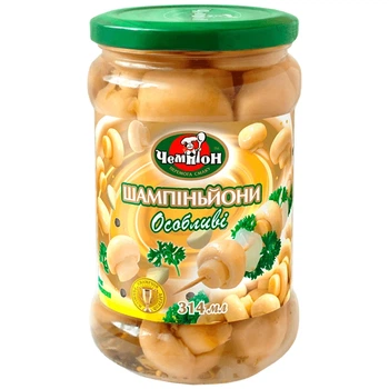 Шампіньйони Чемпіон Особливі мариновані цілі 314 мл