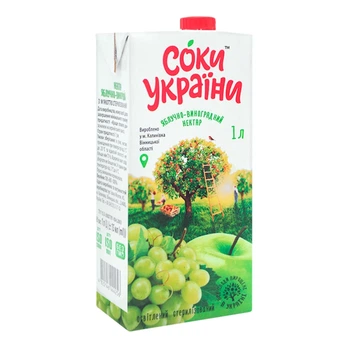 Нектар Соки України Виноградно-яблучний освітлений 1 л