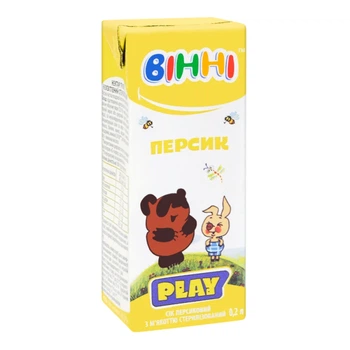Сік Вінні персиковий з м'якоттю 0.2 л