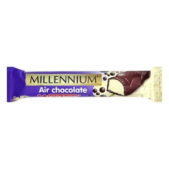 Шоколад Millennium (22 г) Air молочний та білий пористий
