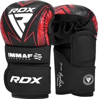 Рукавиці для ММА RDX GRAPPLING GLOVES SHOOTER IMMAF-1 Чорний, Червоний XL (GSR-IMF-1R XL)