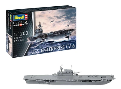 Подарунковий набір з клеєм та фарбами 1:1200 авіаносець USS Enterprise CV-6 Revell 75824