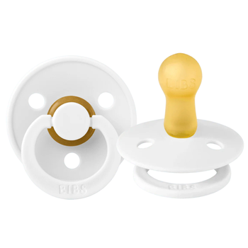 Набір пустушок BIBS 0-6 m Latex Round White, 2 шт.