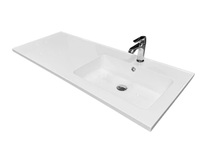 Умывальник накладной Adamant Flat White 120 R искусственный камень 1200x478x140мм 120 см