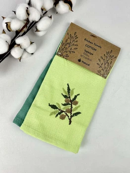 Набір рушників кухонних 2 шт Rice Pattern Hanger Olive 1