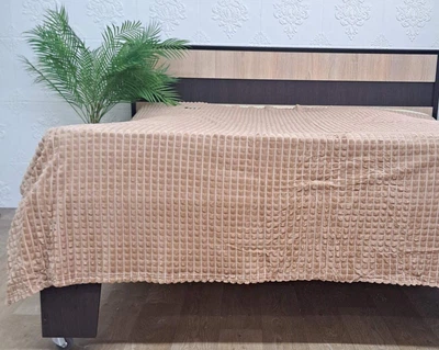 Покривало велюр без упаковки 160х210 Капучино (1661)