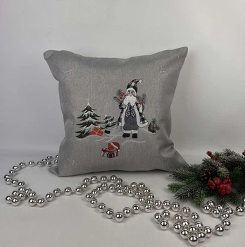 Новорічна наволочка 45х45 Santa Grey