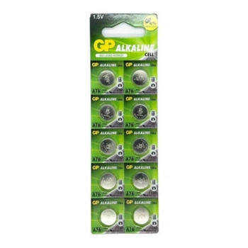 Батарейка GP A76/LR44/AG13 Alkaline 1.5V 20mAh 10 шт (C55BE17C8907)