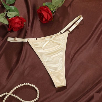 Жіночі трусики стрінги з регуляторами та бантиком Honey Fashion Accessories S/M світло-жовтий (2-113)