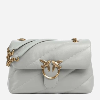 Сумка крос-боді жіноча з натуральної шкіри середня Pinko Love Puff Classic 100038A0F2 K32Q Сіра (800070357044)