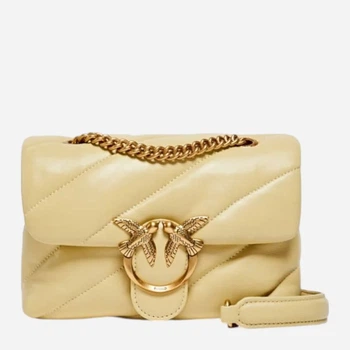 Torebka crossbody damska ze skóry naturalnej mała Pinko Love Puff Mini 100039A0F2 C39Q Żółta (800070357053)