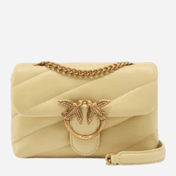 Torebka crossbody damska ze skóry naturalnej mała Pinko Love Puff Baby 100040A0F2 C39Q Żółta (800070357051)
