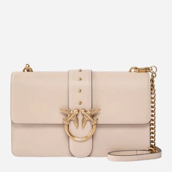 Сумка крос-боді жіноча з натуральної шкіри середня Pinko Love One Classic 105857A0F1 C50Q Бежева (800070357049)