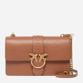 Torebka crossbody damska ze skóry naturalnej Pinko Love One Classic 105857A0F1 L17Q Brązowa (800070357040)