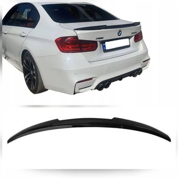 Спойлер багажника на BMW 3 М4 стиль на F30 2011-2019 черный глянец