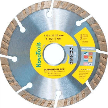 Алмазний диск 115 7х22,23 Standard турбоволна NovoTools 50 шт (017414)