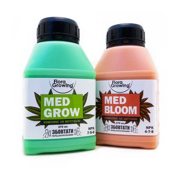 Набор удобрений MedGrow + MedBloom 2×270 мл для вегетации и цветения лекарственных и съедобных растений