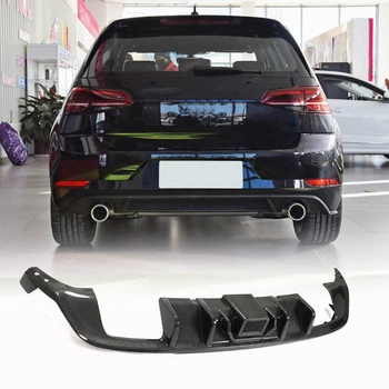 Дифузор заднього бампера (для Base/R/GTI HB 2017-2020, Карбон) для Volkswagen Golf 7/E-Golf рр