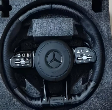 Руль AMG 2018-Style (Карбон -2026 Черные Кнопки, 4pin) для Mercedes E-сlass W213 2016-2023 гг