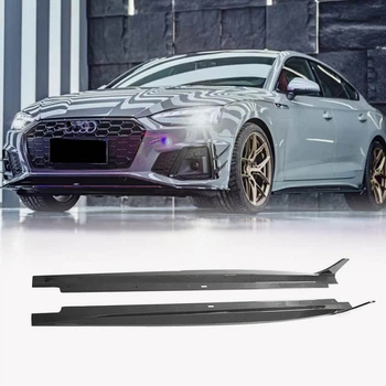 Боковые Пороги 2021-2025 V2 (для Sportback, Карбон) для Ауди A5