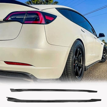 Накладки на Пороги V2 (2017-2023, Карбон) для Tesla Model 3 2017- гг