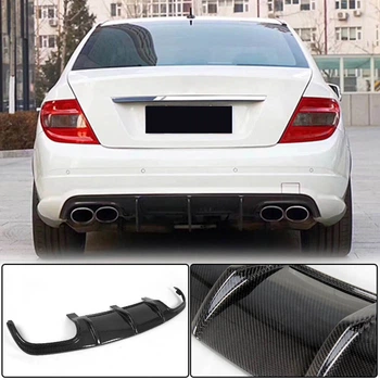 Дифузор заднього бампера V3 (для AMG SD 2008-2011, Карбон) для Mercedes C-class W204 рр