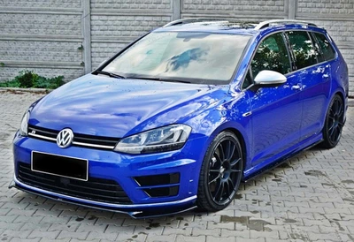 Передний сплиттер DPT V-2 (для R / R-Line HB, 2012-2017, черный глянец) для Volkswagen Golf 7/E-Golf