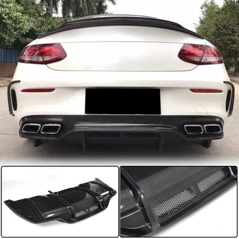 Дифузор заднього бампера V2 (для купе/кабріолет C63 AMG 2015-2019, Карбон) для Mercedes C-class W205 рр