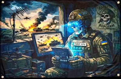 Баннер Пилот FPV «Смерть врагам» 900х600 мм
