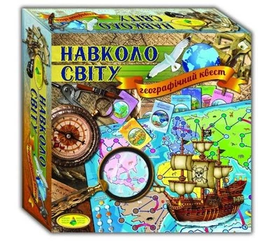 Игра настольная Вокруг света географический квест Киевская фабрика игрушек от 10 лет 82258