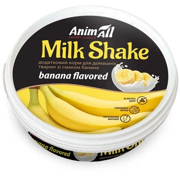 AnimAll MilkShake - Cухе морозиво зі смаком банана для котів та собак 30 г (5000159541893)
