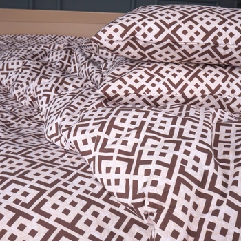 Простынь MirSon Полуторная 150х220 см 17-0949 Abstract Brown Бязь (2200013165149)