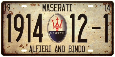 Металлическая табличка "Maserati (1914 12-1)" (ms-001154)