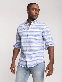 Сорочка бавовняна чоловіча U.S. Polo Assn 11D849-VQ00A(Blue Raft) M Блакитна (786662342206)