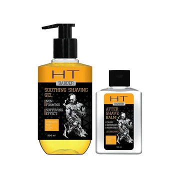 Мужской набор для бритья Hair Trend Barber: Успокаивающий гель для бритья Hair Trend Barber Soothing Shaving Gel 500 мл + Бальзам после бритья Hair Trend Barber After Shave Balm 250 мл
