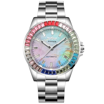 Наручний годинник Winner 8287 Silver-Blue яскравий