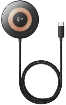 Бездротовий зарядний пристрій Baseus Simple Mini4 Magnetic з функцією MagSafe та Qi2 15W (CCED000001) Black