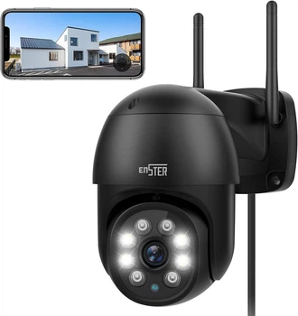 ENSTER 2.5K 4MP Wi-Fi камера спостереження з PTZ, кольоровим нічним баченням, автотрекінгом, IP66