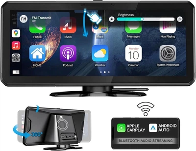 URVOLAX Carplay Android Auto Wireless, 10,26-дюймовый портативный сенсорный экран Car Play, Driveplay