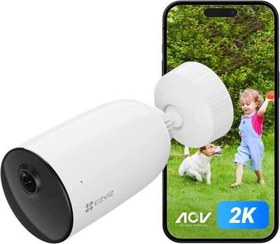EZVIZ 2025 2K Wi-Fi камера с аккумулятором, ночное видение, обнаружение людей и авто, 2-сторонний звук