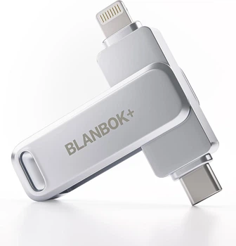 MFi USB-накопичувач 256GB 3-в-1 (USB-C/Lightning/USB) для iPhone 15, iPhone/iPad/Android/PC/ноутбука