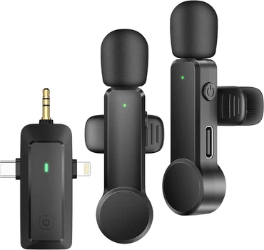 Беспроводной петличный микрофон 4 в 1 для Android и ПК, Plug\&Play, для записи и лент