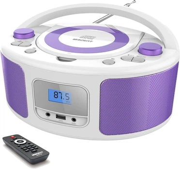 WISCENT дитячий CD-плеєр з Bluetooth, FM, USB, AUX, навушники, портативний