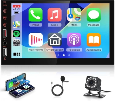 Автомагнітола Rimoody 2DIN 7" IPS, Wireless CarPlay/Android Auto, Mirror Link, BT, FM, камера, мікрофон