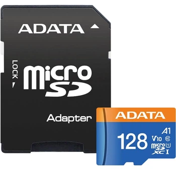 Карта памяти ADATA MicroSDXC Premier 128Gb Class 10 UHS-1 A2 + SD адаптер (AUSDX128GUICL10A1-RA1) [162347]