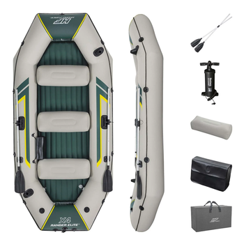 Човен надувний Bestway Hydro-Force Ranger Elite X4320 х 148 см, зелено-бежевий